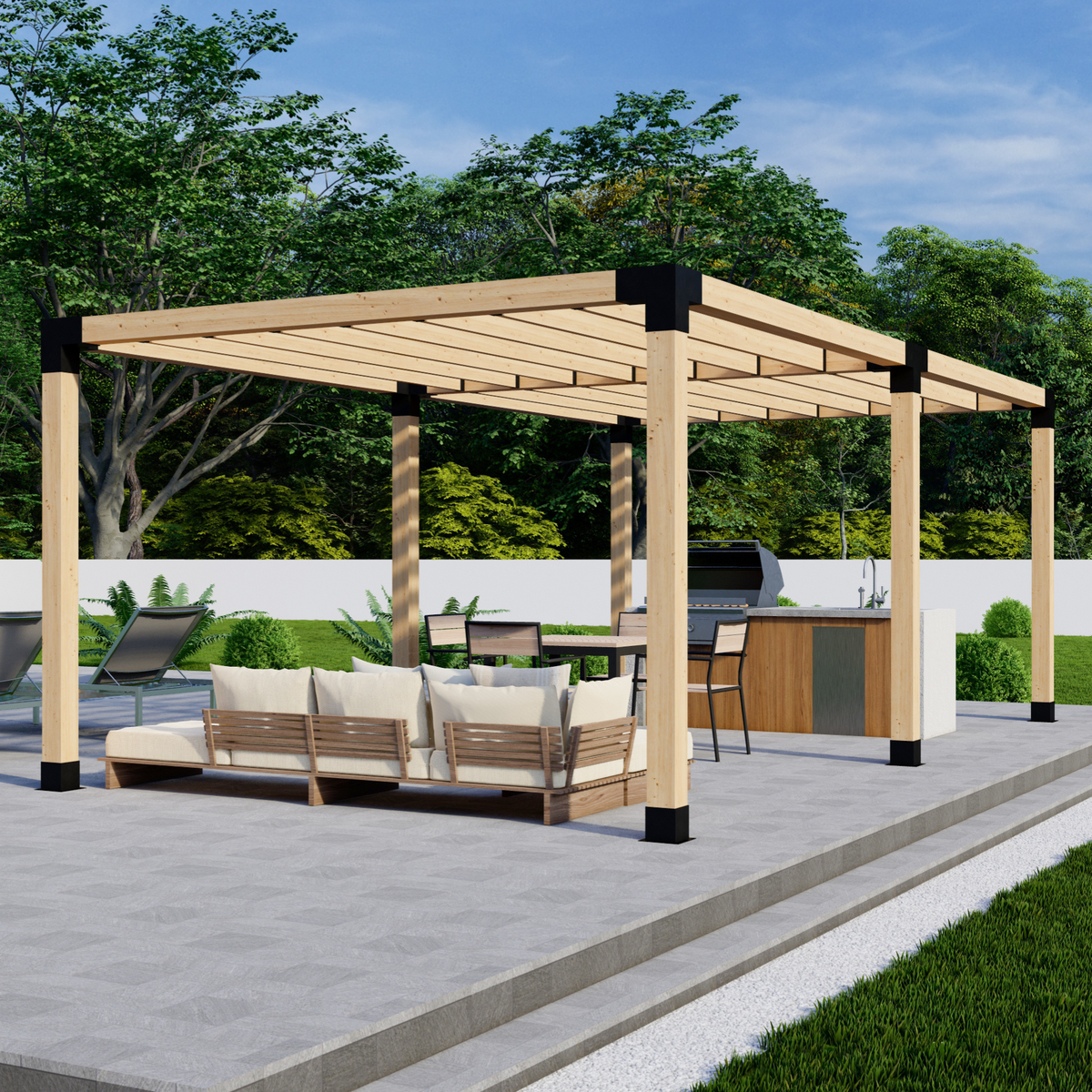 Pergola autoportante 22' x 12' avec toit