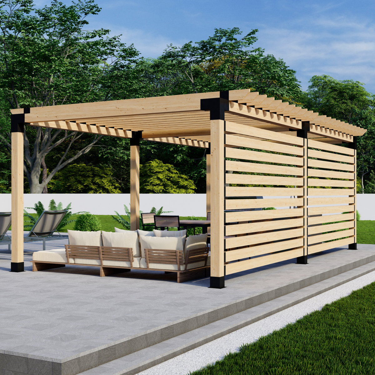 Kit pour construire une pergola d’ombrage pour terrasse