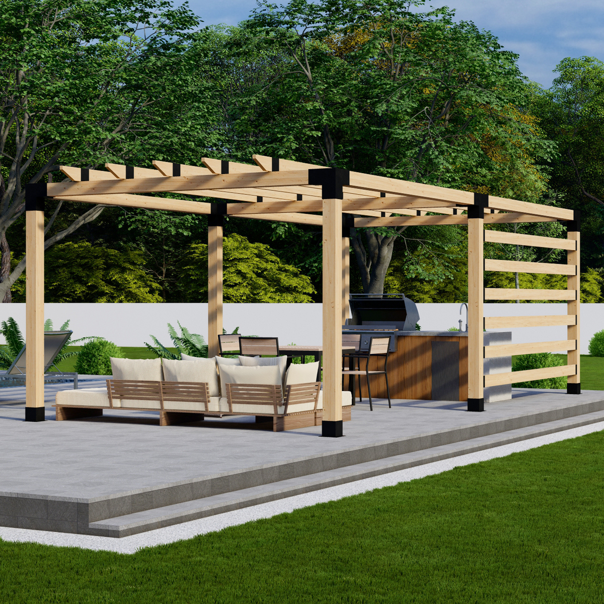 Kit pour pergola autoportante près de la maison ou dans le jardin