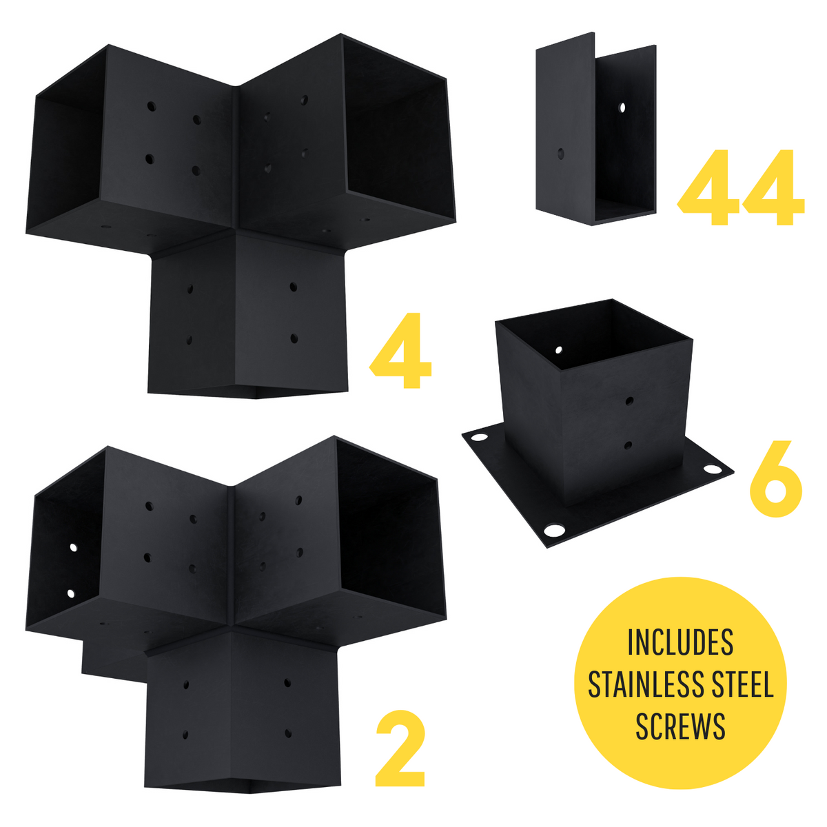 Kit de supports de pergola pour poteaux en bois 4x4