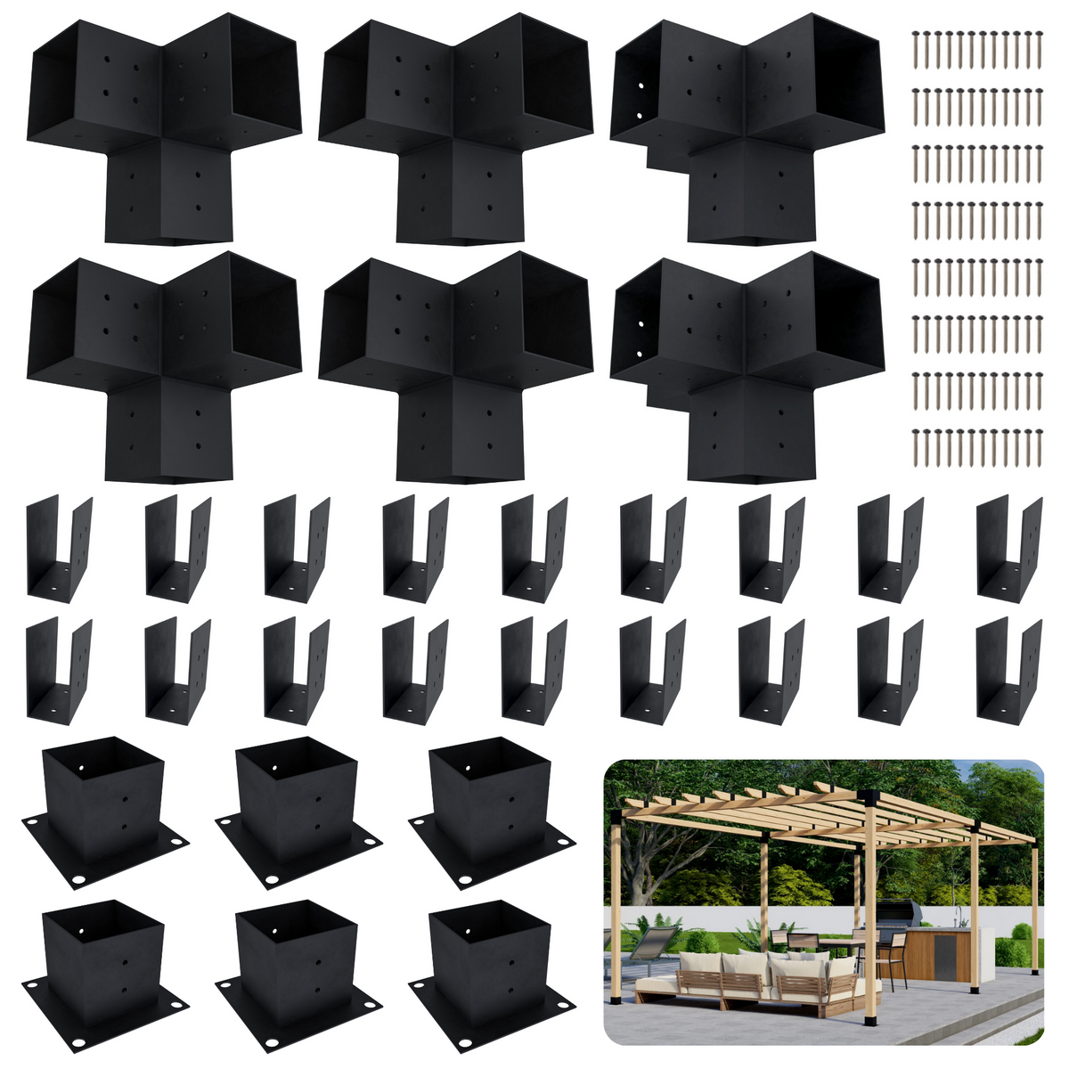 Kit de pergola autoportante 15x10 avec toit