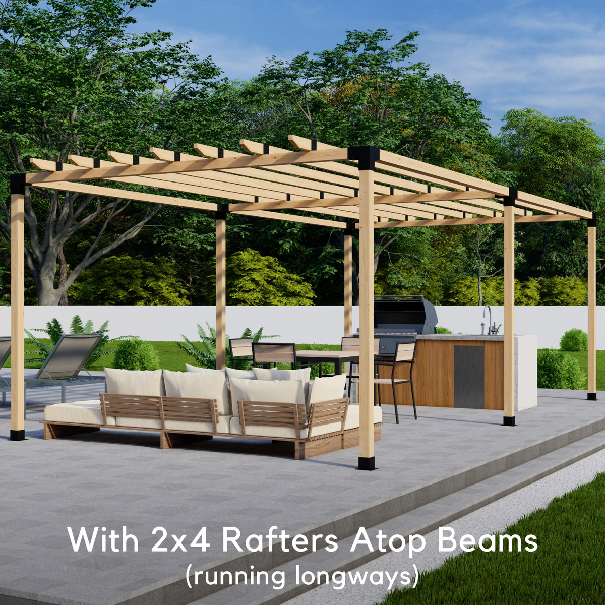 Kit de pergola autoportante 13x10 avec toit