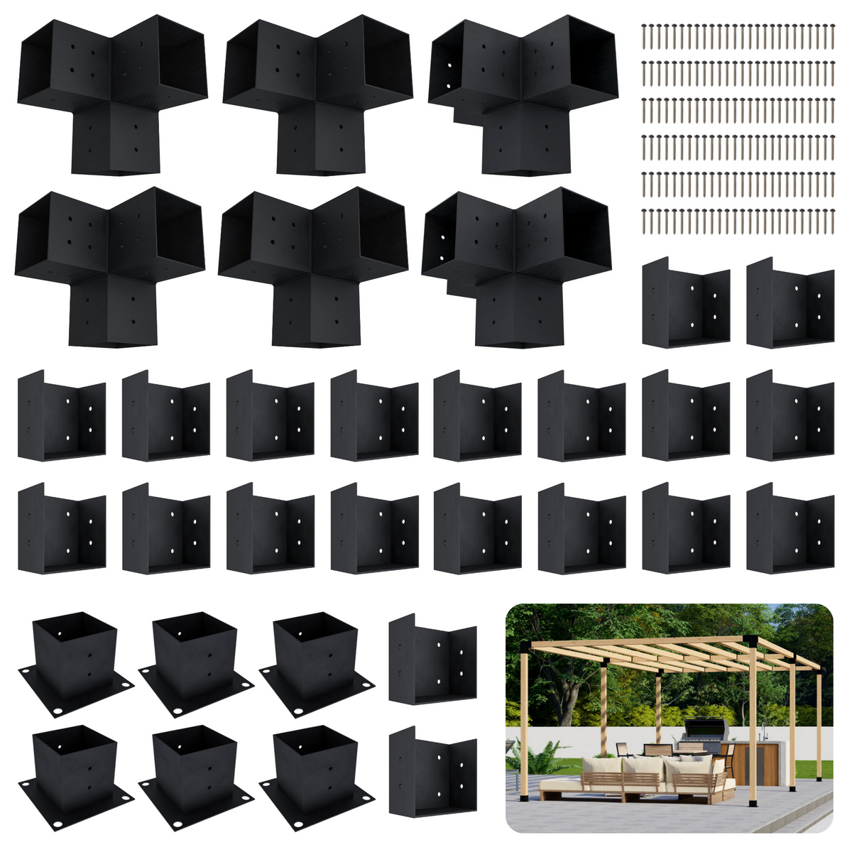 Kit de pergola autoportante 13x10 avec toit