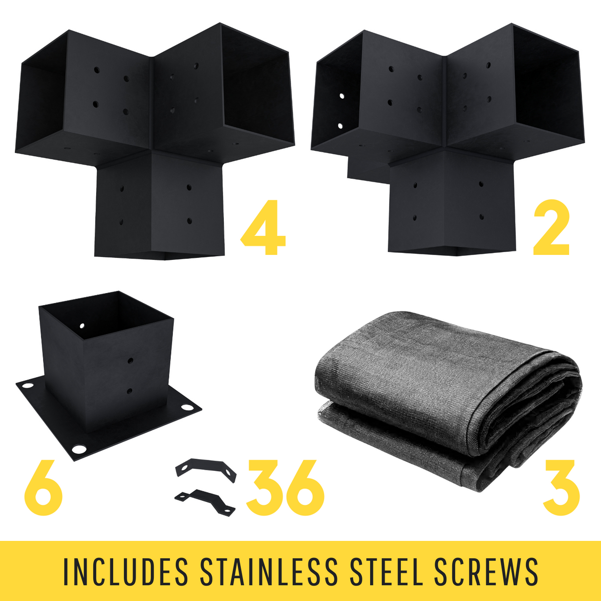 Kit pour pergola couverte d’une toile avec écran pare-soleil pour paroi de pergola
