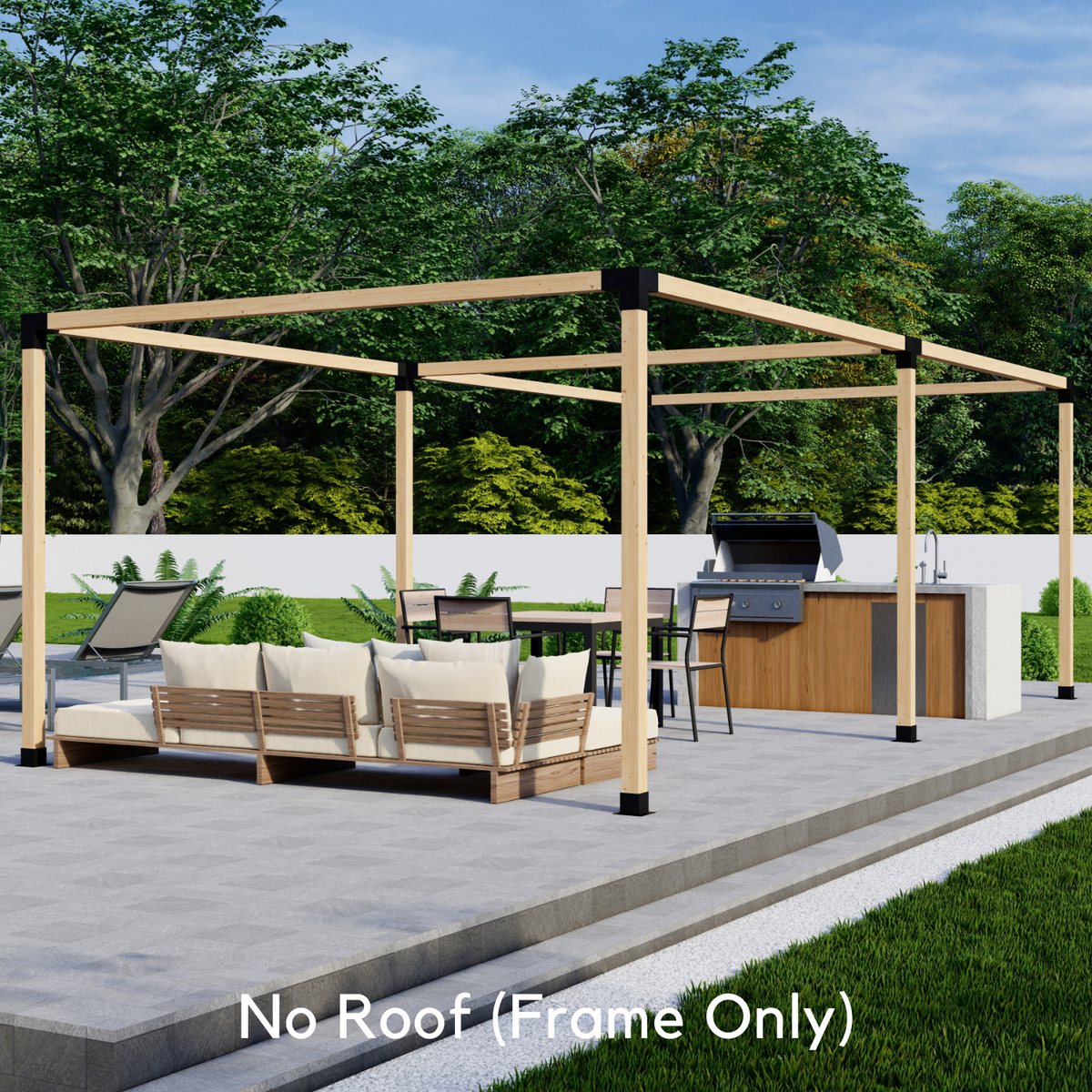 Kit de pergola autoportante 24x8 avec toit