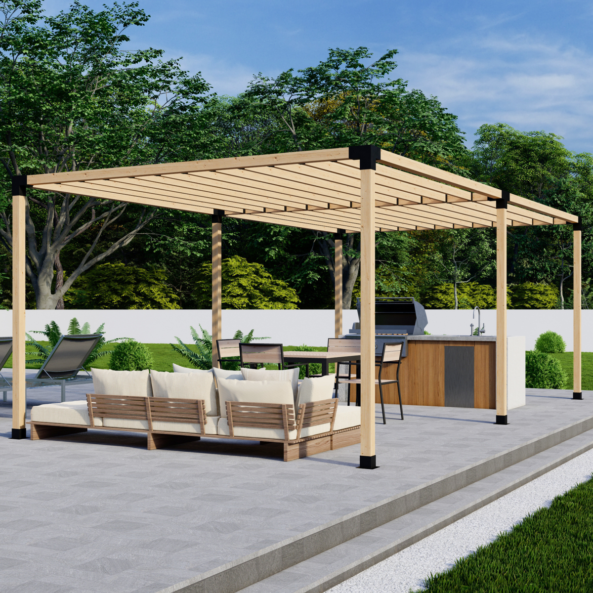 Kit de supports de pergola pour poteaux en bois 4x4