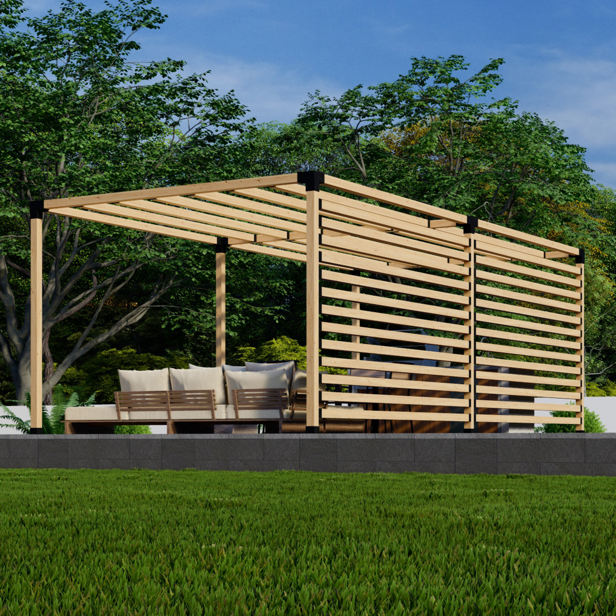 Kit pour pergola avec panneaux d’intimité