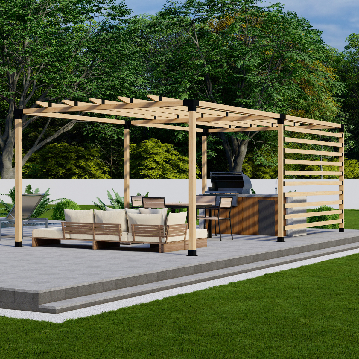 Kit pour pergola de jardin arrière avec toit