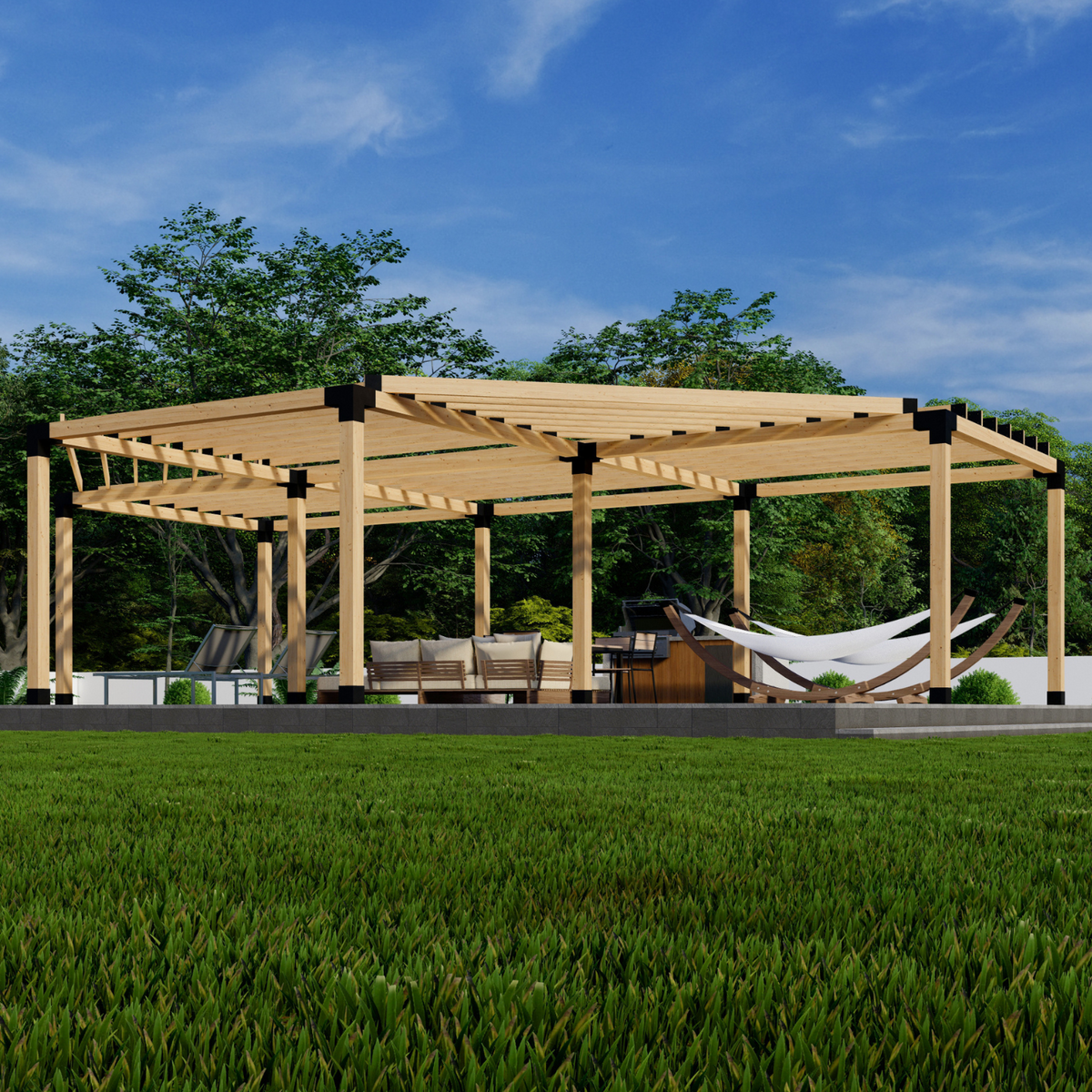 Kit de pergola en demi-octogone – Pour pergola à 6 modules jusqu’à 36' x 24'