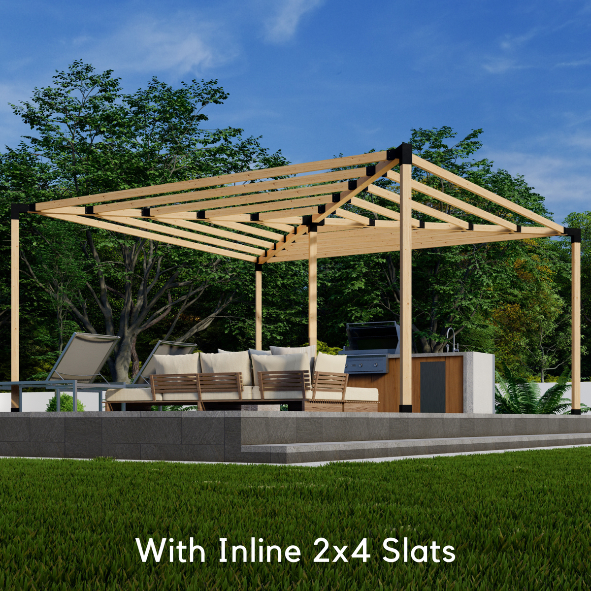 Kit de pergola de jardin avec treillis