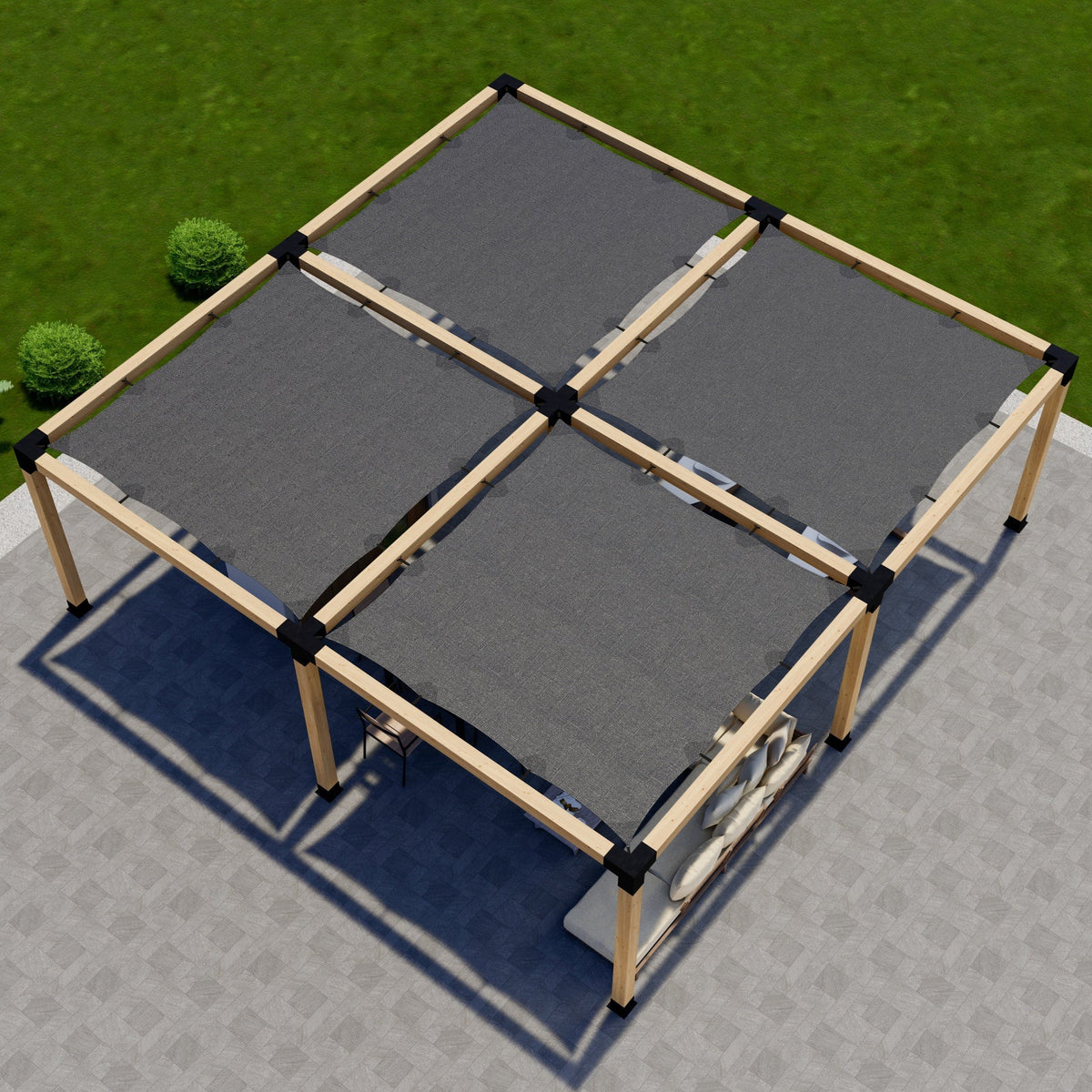 Pergola couverte 22x18 avec pare-soleil