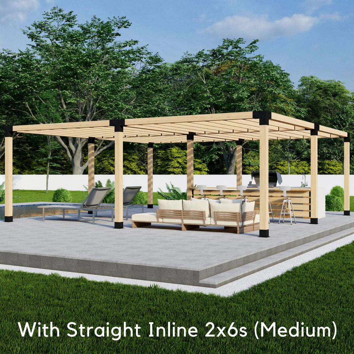 Pergola autoportante 20' x 15' avec toit