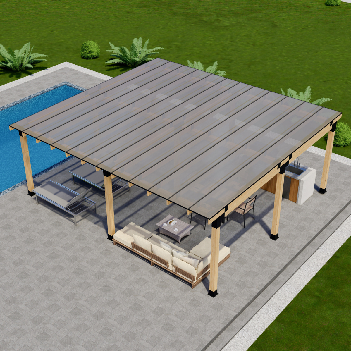 Kit DIY de couverture de terrasse à toit plat (toute taille jusqu’à 24' x 24')