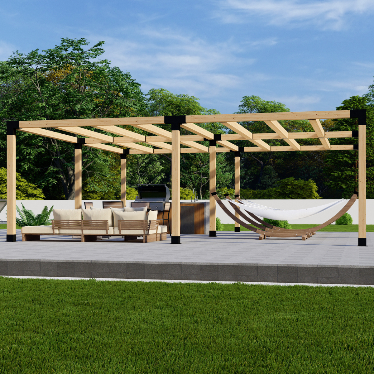 Kit DIY de supports pour construire une pergola de terrasse avec toit