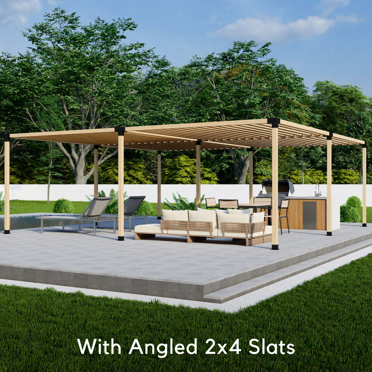 Kit de pergola autoportante 20x15 avec toit