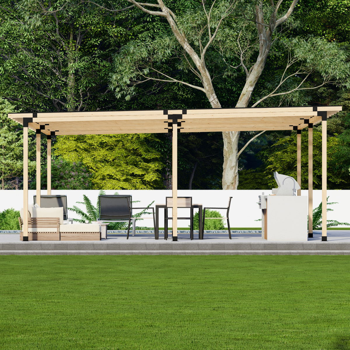 Kit pour construire une grande couverture de terrasse avec toit plein