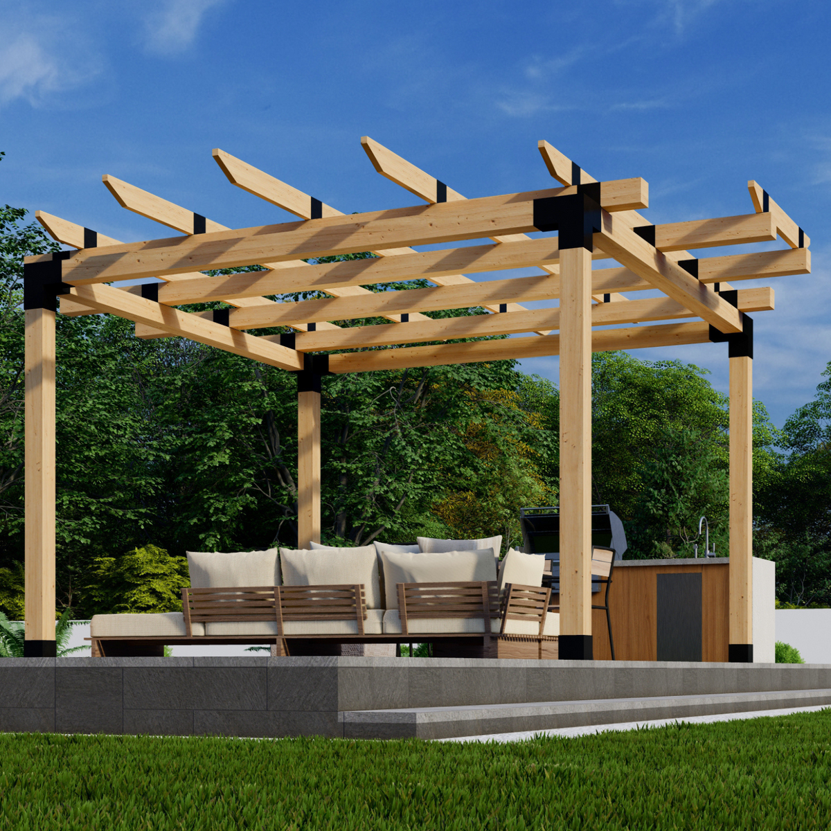 Kit de supports pour construire une pergola circulaire – Toute taille jusqu’à 12' x 12'