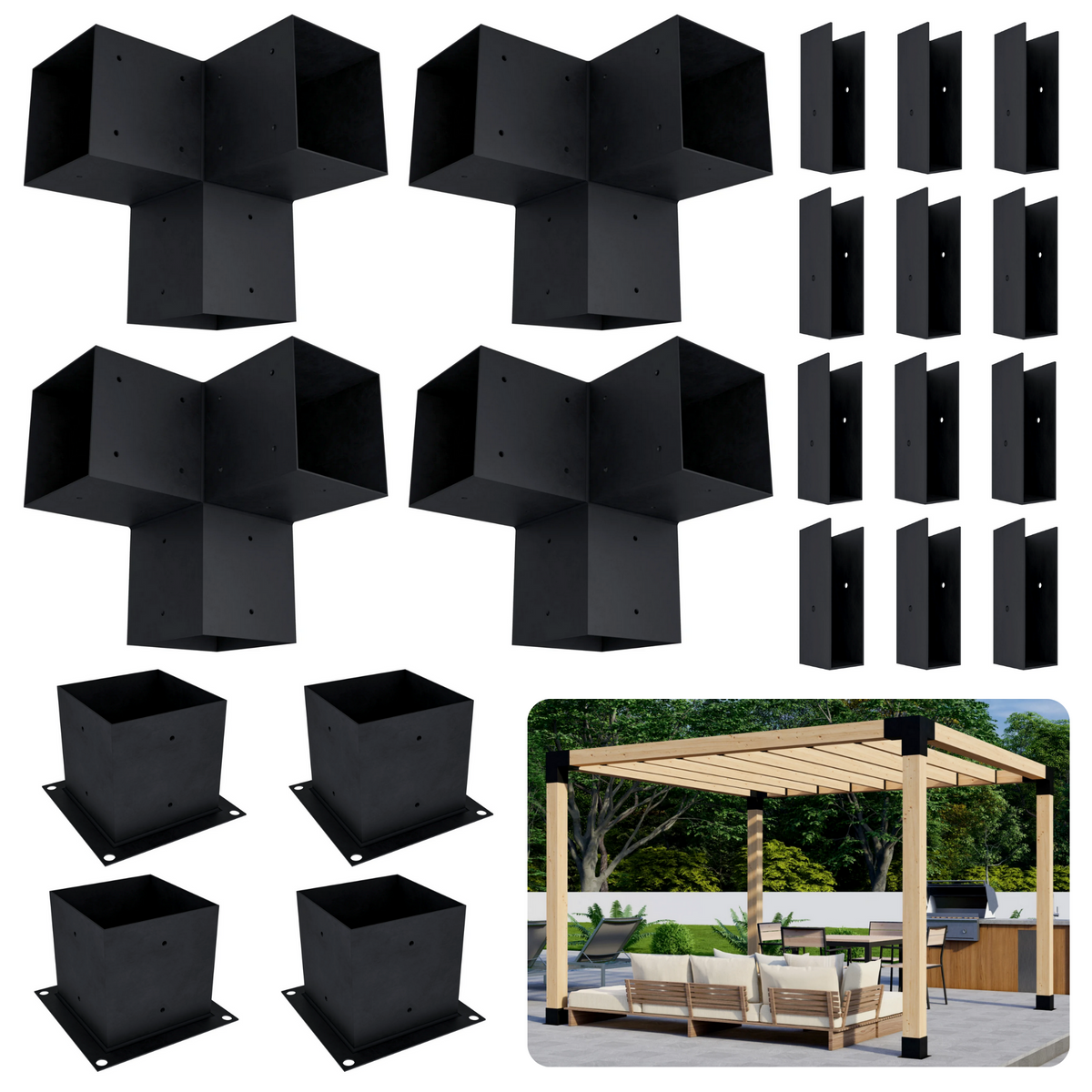 Pergola autoportante 9' x 10' avec toit