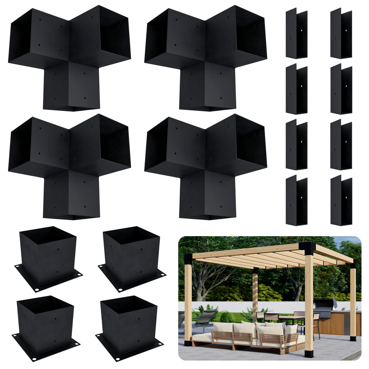 Pergola autoportante 6' x 6' avec toit