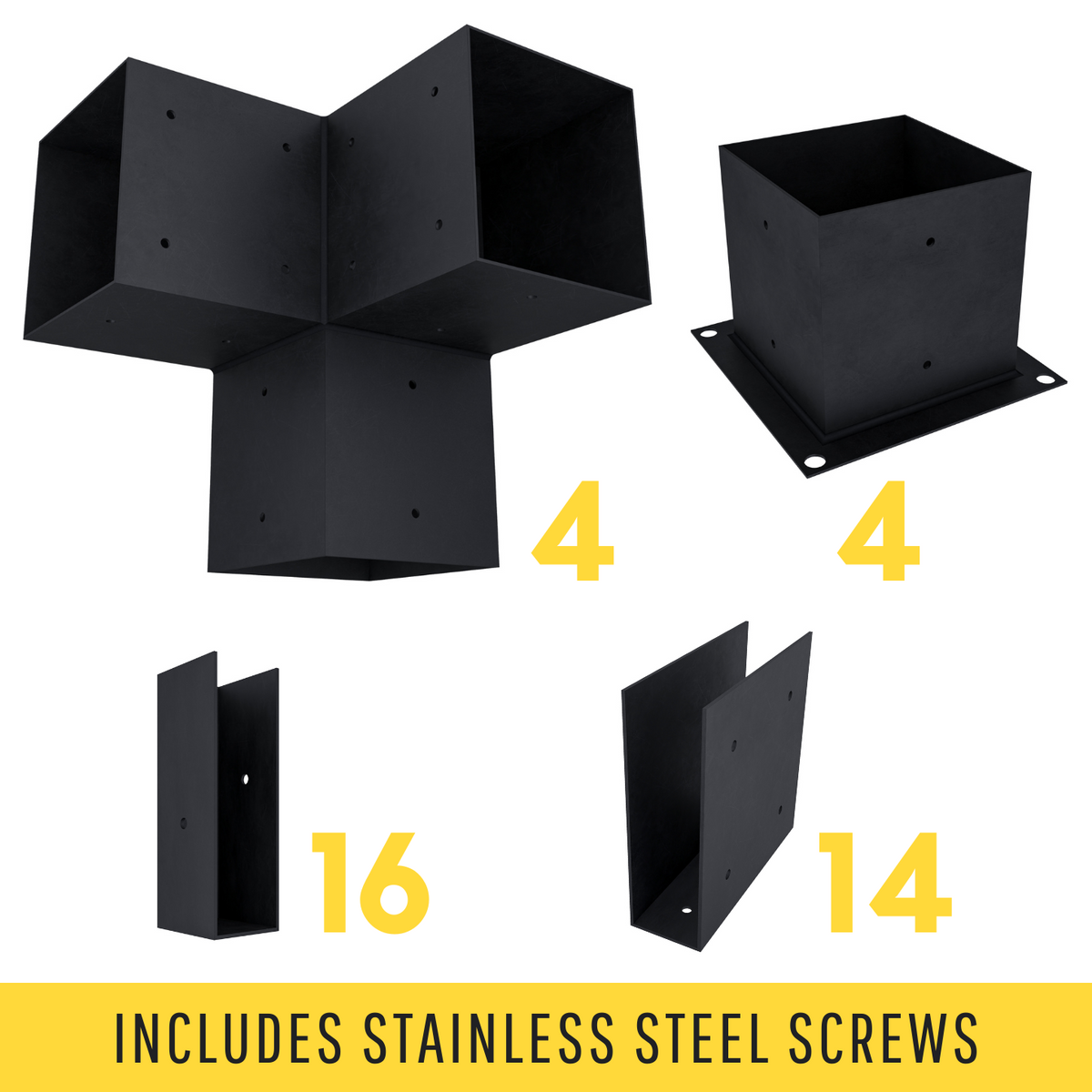 Kit de supports pour pergola avec toit et paroi d’intimité