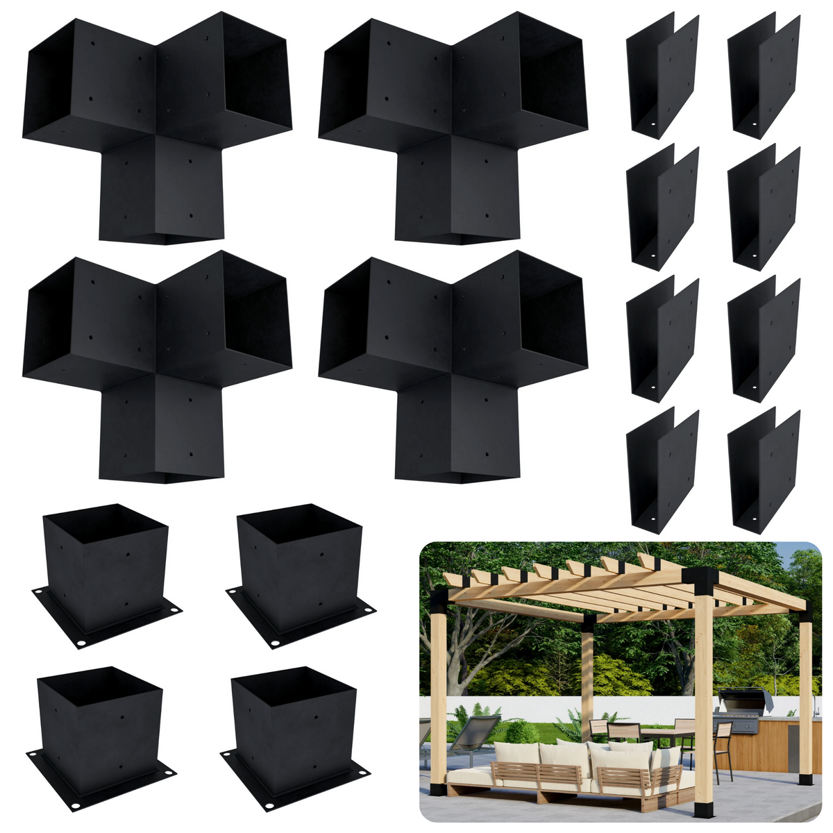 Pergola autoportante 6' x 6' avec toit