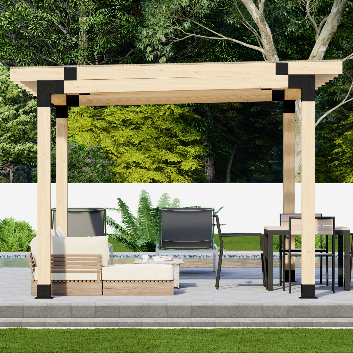 Couverture de terrasse à toit transparent (ou toit blanc ou bronze)