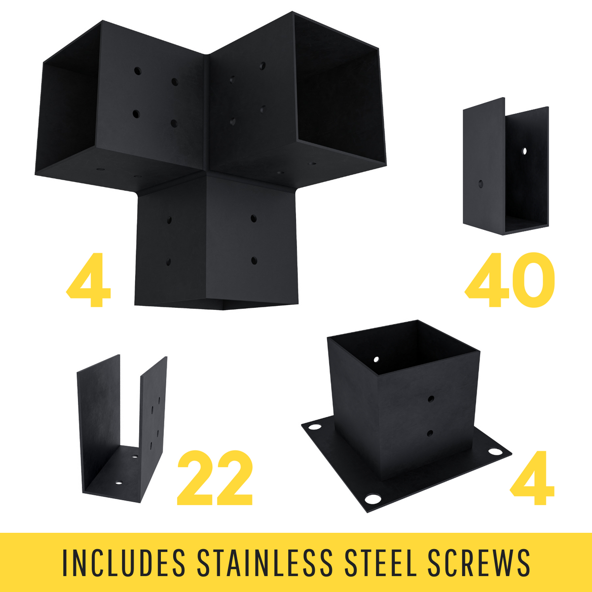 Kit de supports 4x4 pour pergola