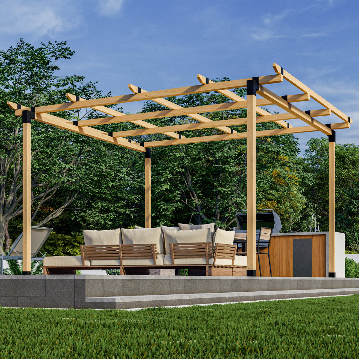Kit pour petite pergola de terrasse – Toute taille jusqu’à 12' x 12'