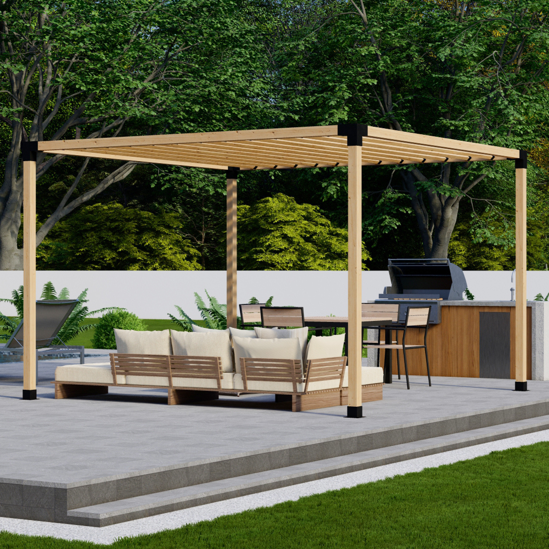 Kit DIY de supports pour pergola autoportante à toit à lattes – Toute taille jusqu’à 12' x 12'