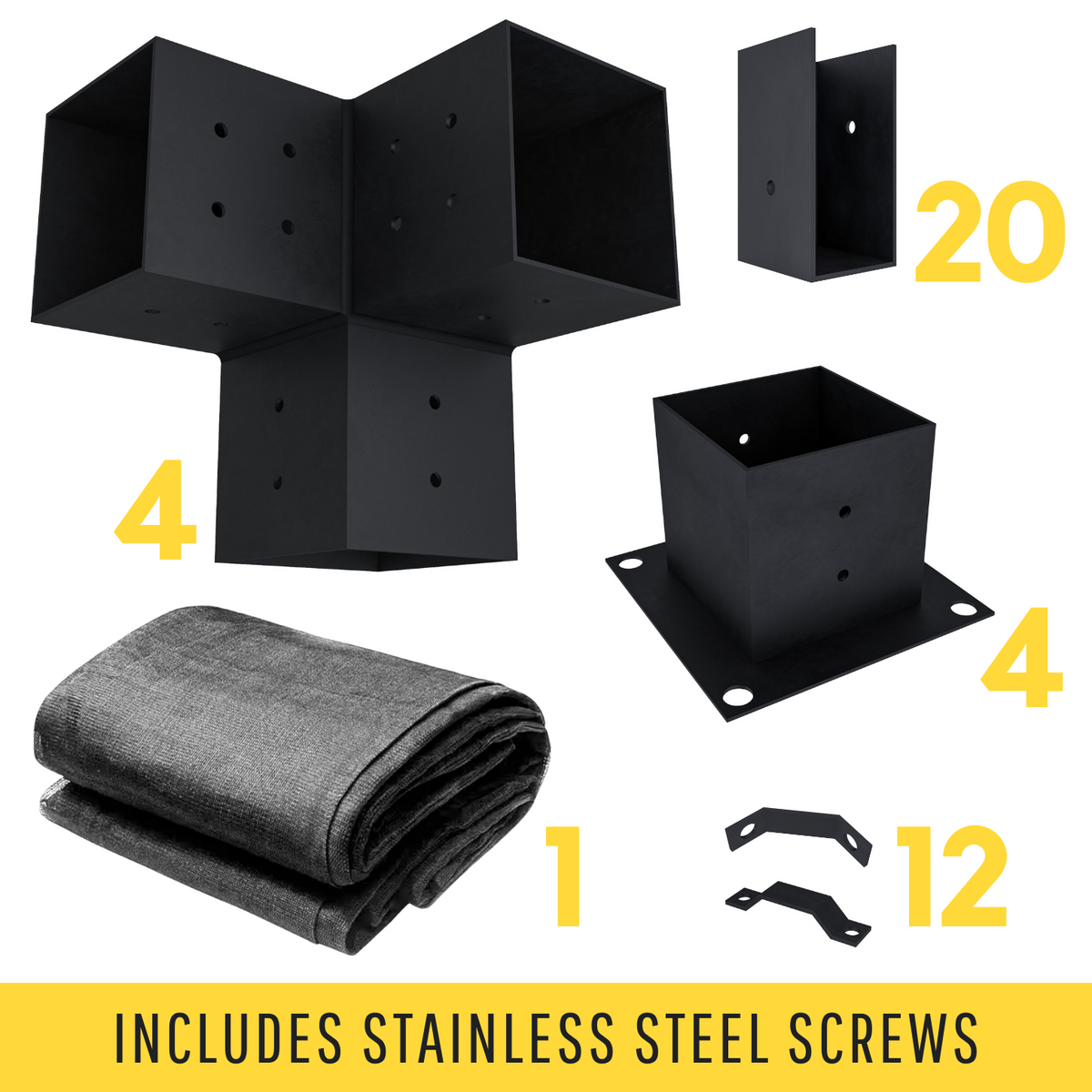 Kit de supports 4x4 pour pergola en bois