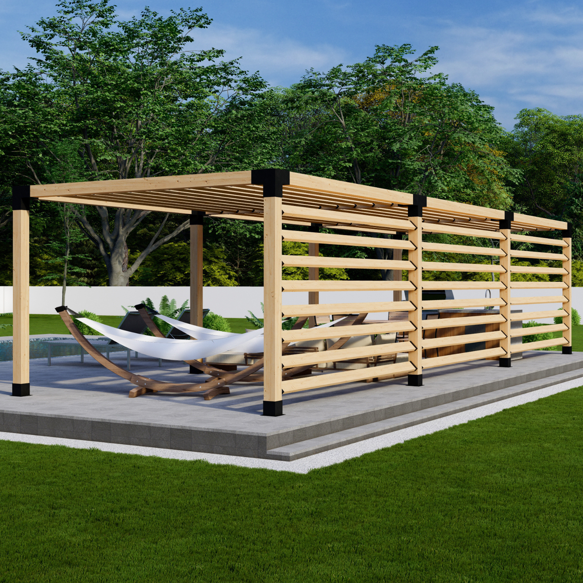 Kit de supports pour construire une pergola de terrasse en bois