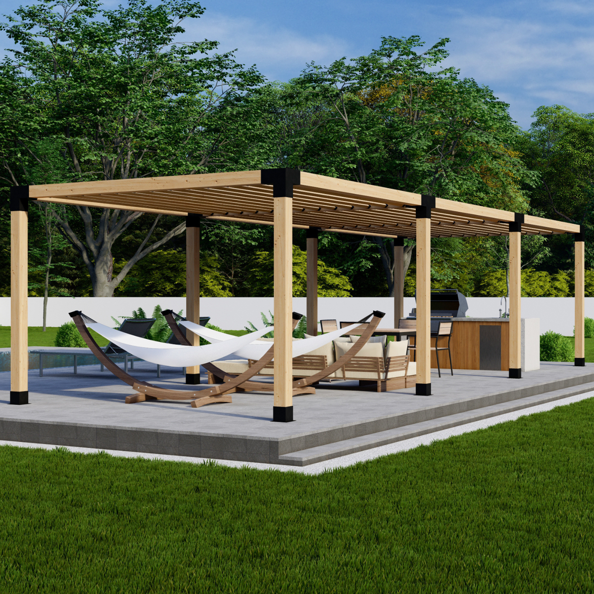 Kit de supports pour pergola autoportante en bois