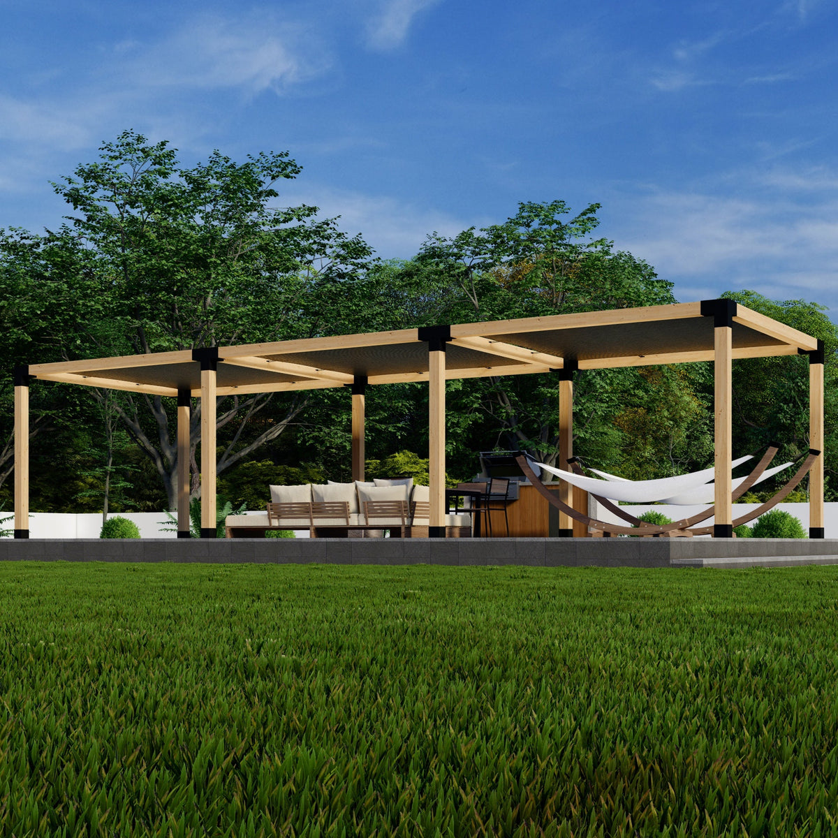 Kit combiné supports de pergola + couverture(s) de pergola