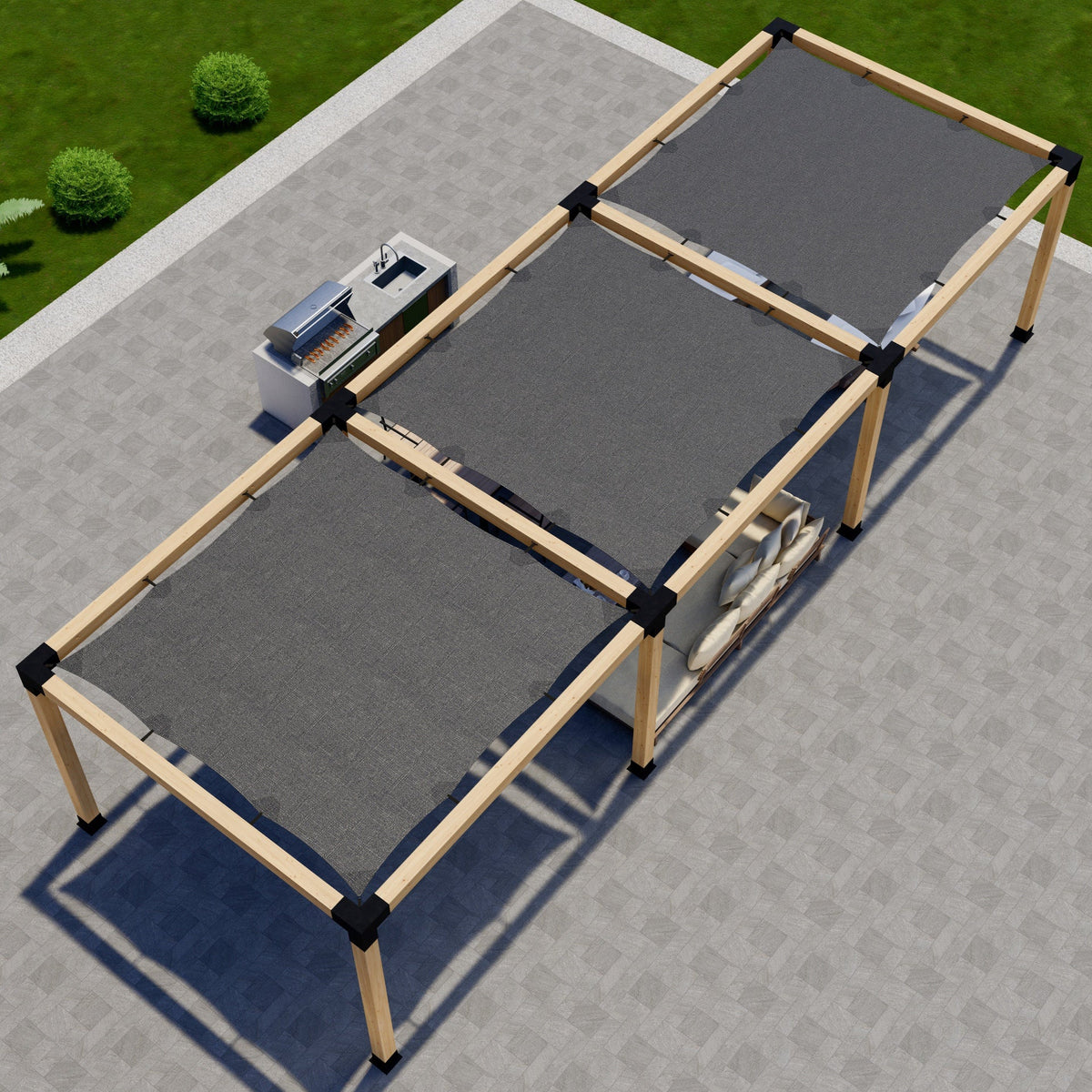 Kit combiné supports de pergola + couverture(s) de pergola