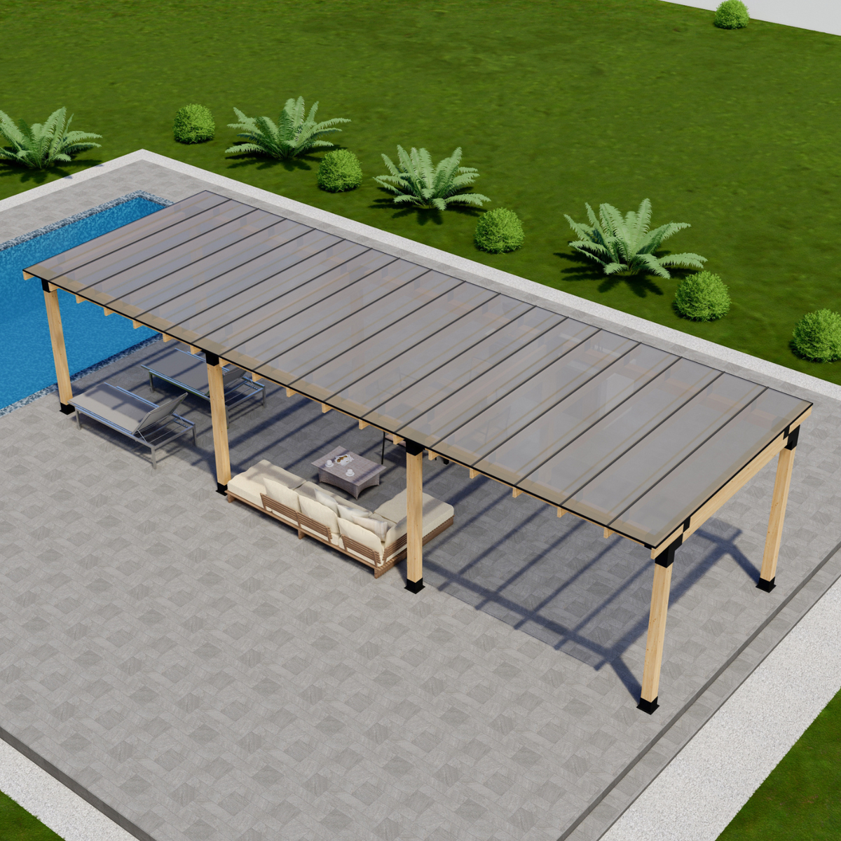 Kit de couverture de terrasse indépendante (toute taille jusqu’à 24' x 24')