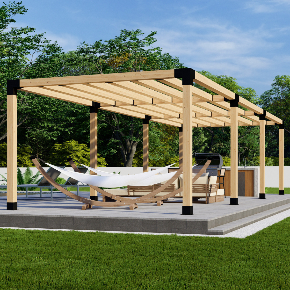 Kit DIY pour construire une pergola sur béton ou pavés