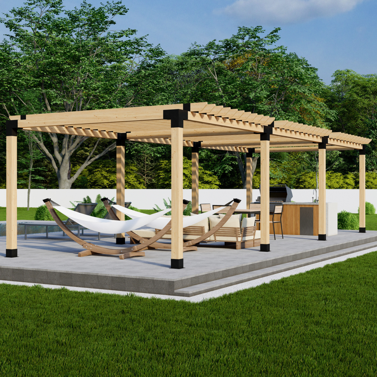 Kit pour construire une pergola d’ombrage pour terrasse