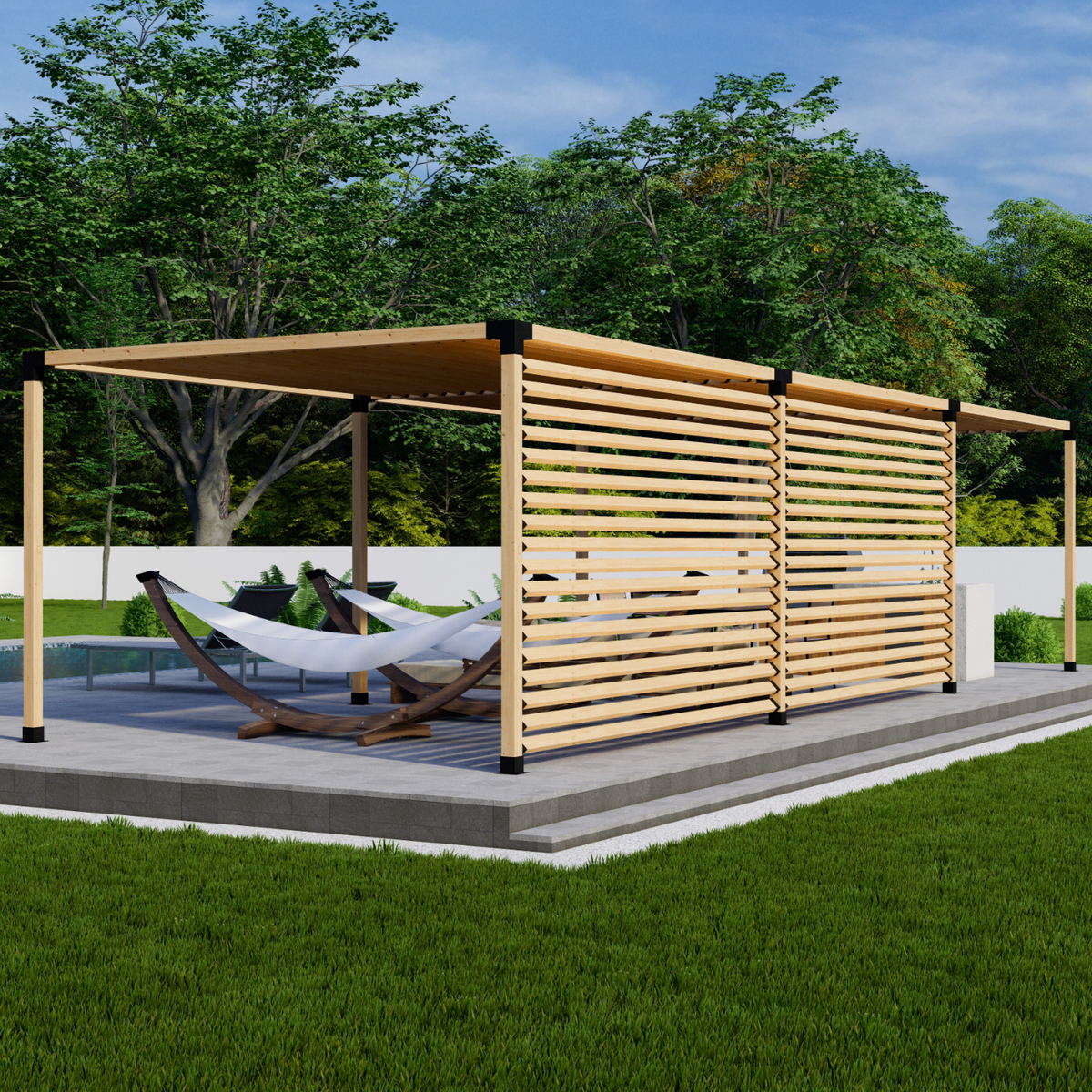 Kit pour pergola avec parois latérales d’intimité