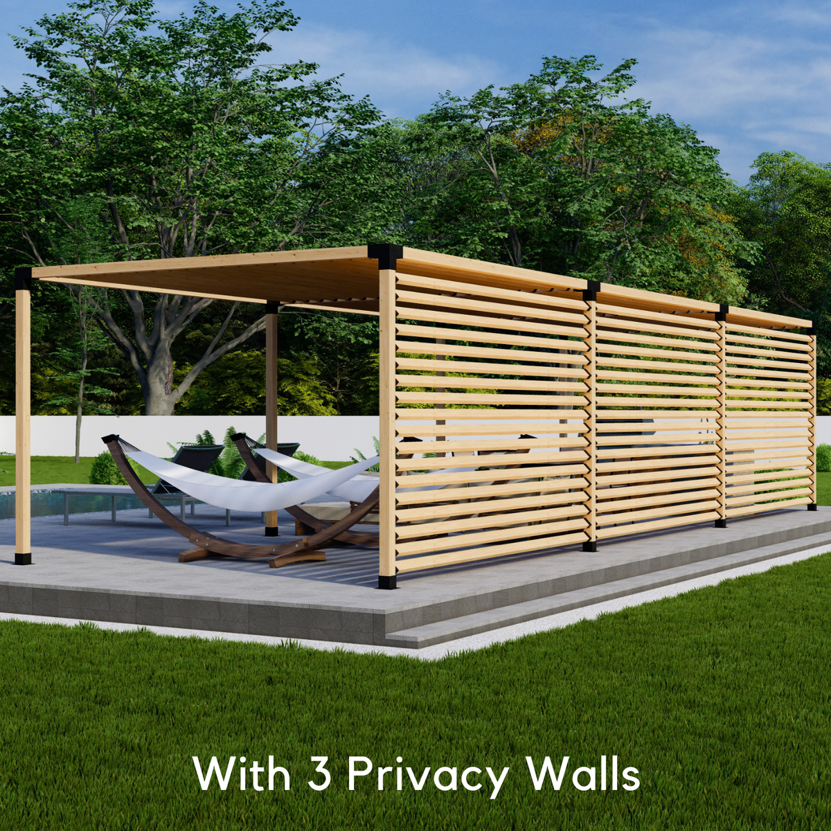 Kit pour construire une pergola au-dessus d’une terrasse pavée ou en béton