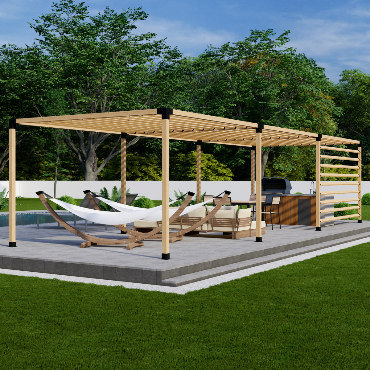 Kit de supports pour construire une pergola autoportante en bois