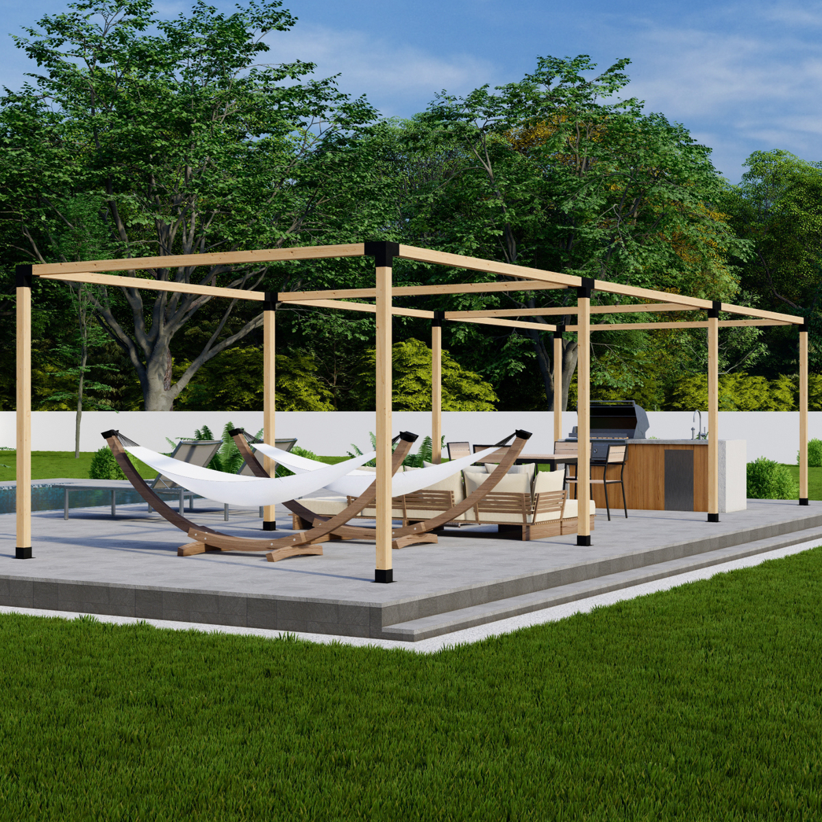 Kit de supports pour structure de pergola uniquement
