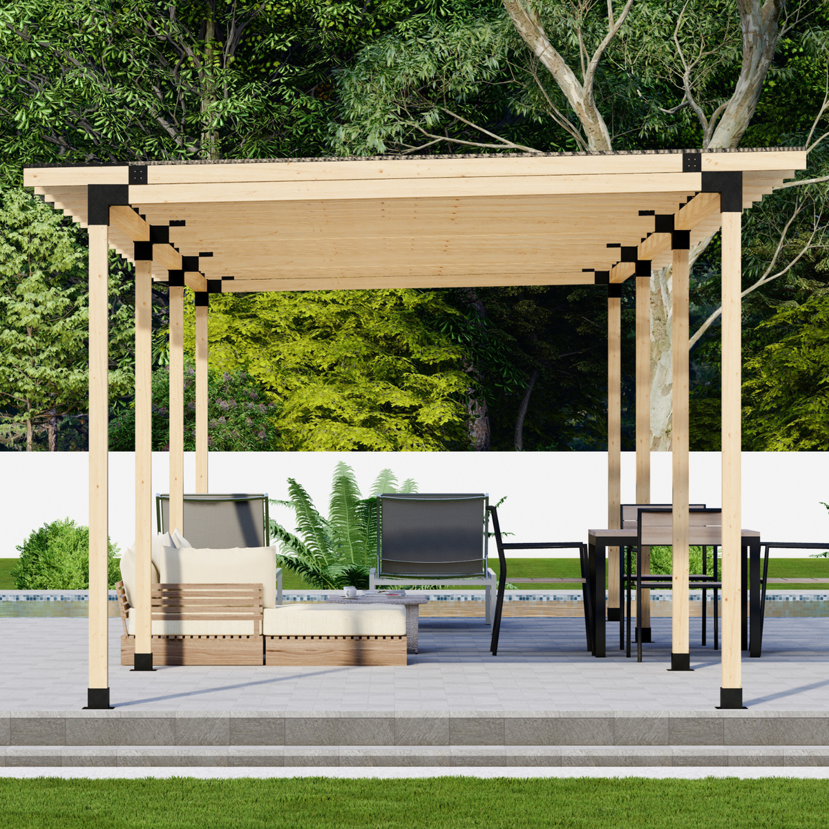 Kit de toit transparent pour terrasse (ou blanc ou bronze)