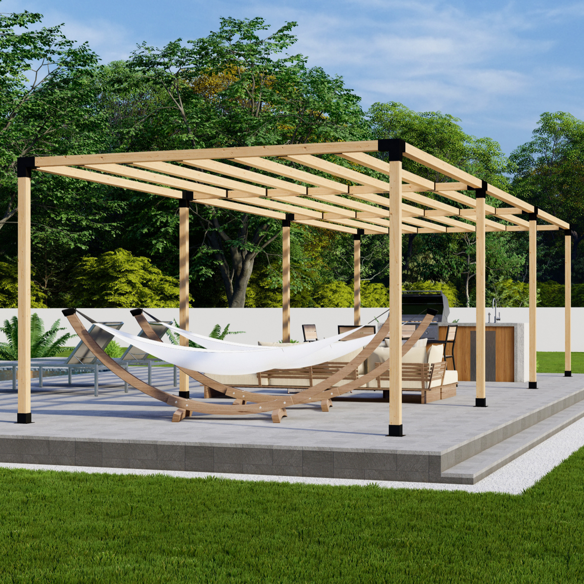 Kit DIY avec supports modernes pour pergola de toute taille