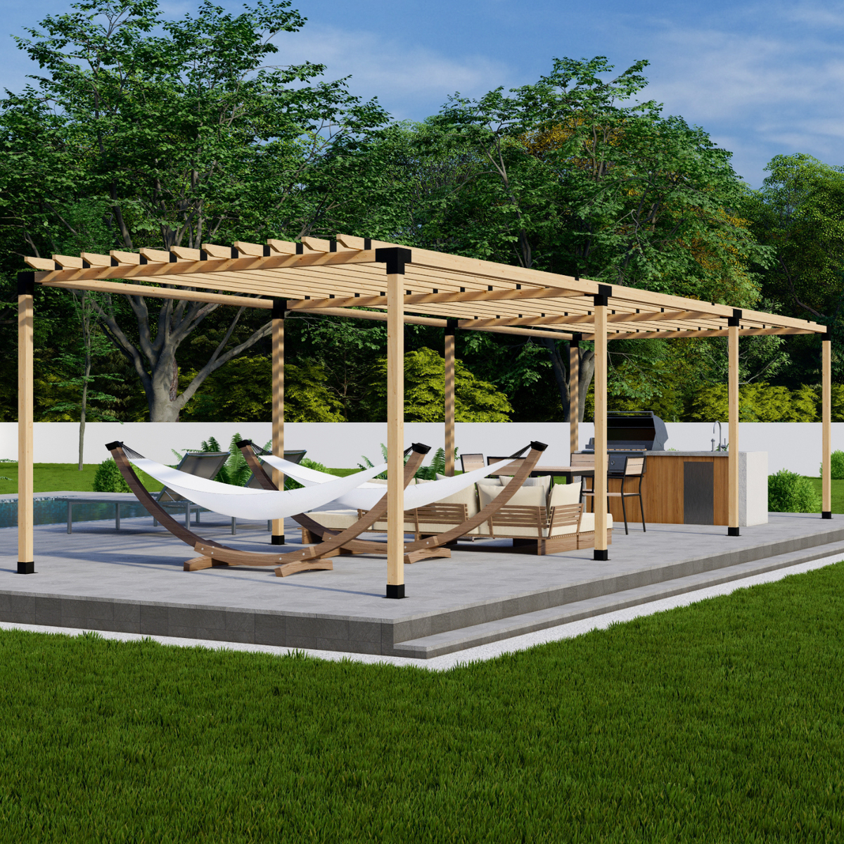 Kit DIY pour pergola contemporaine avec toit