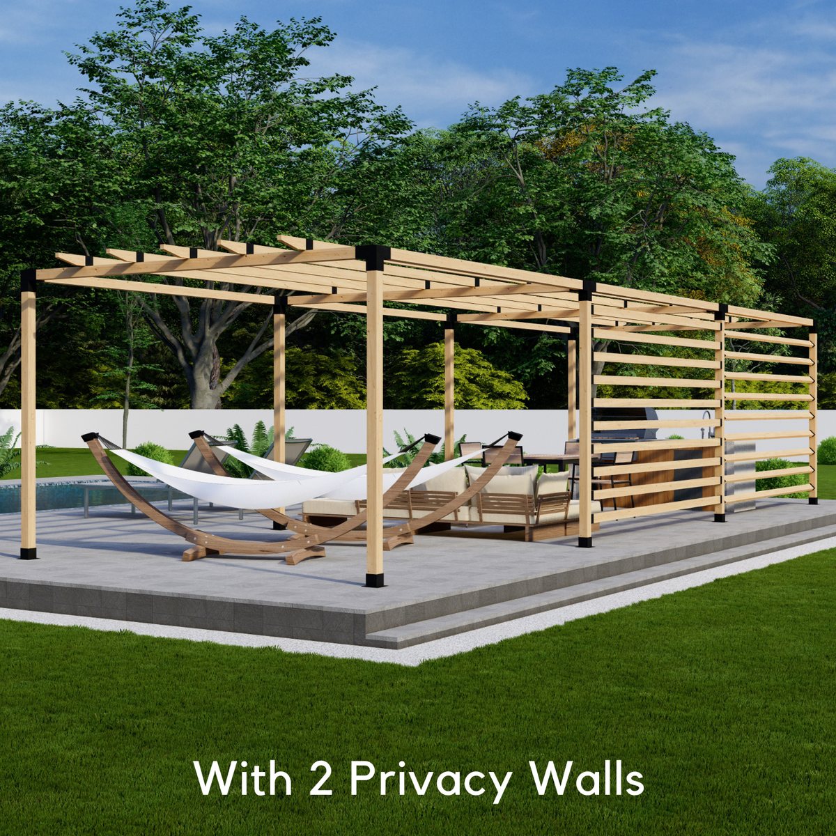 Kit DIY pour pergola de jardin arrière avec toit