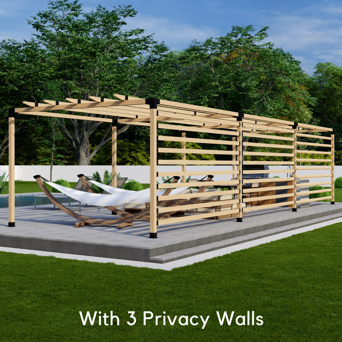 Kit DIY pour pergola de jardin arrière avec toit