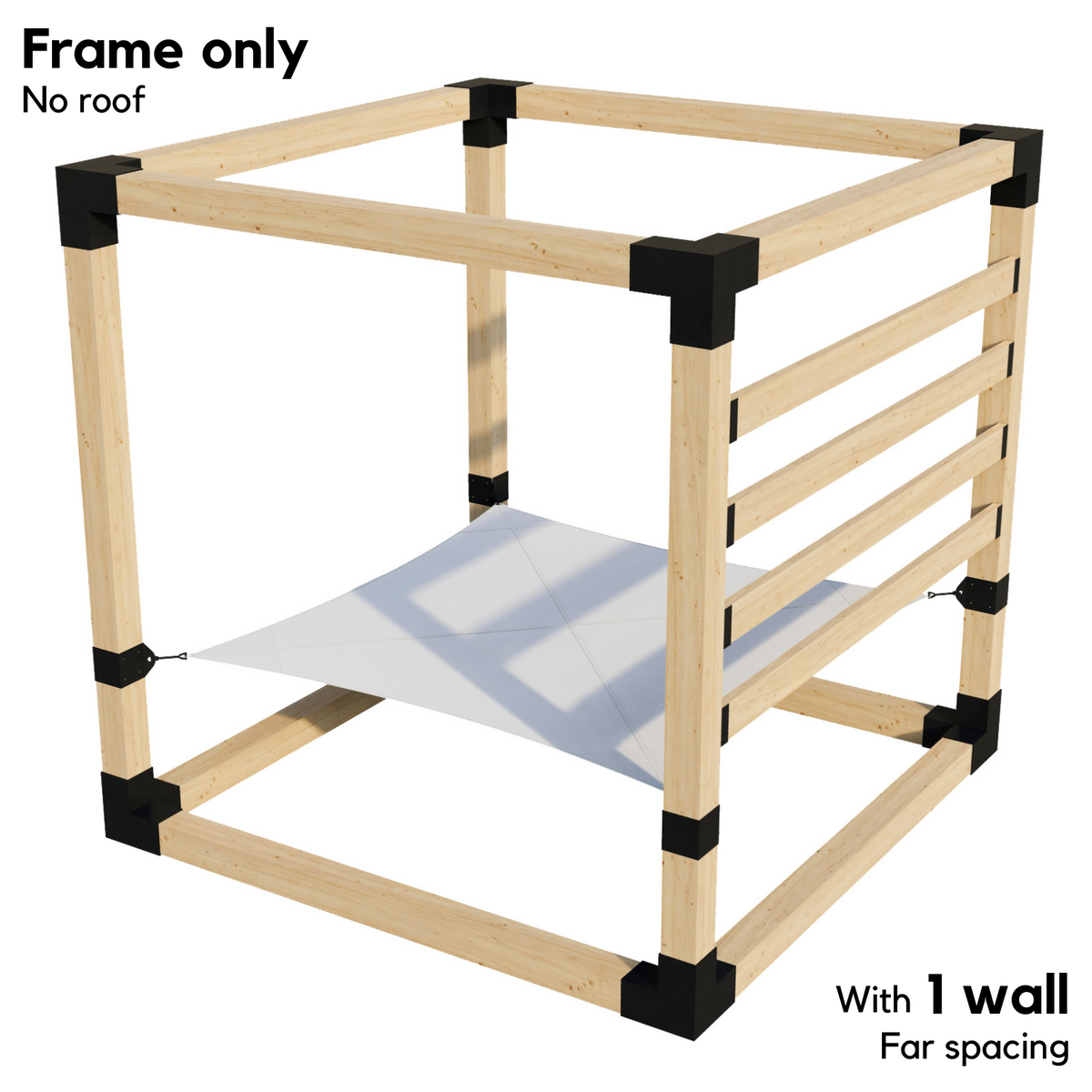 Kit de pergola avec hamac 2 places – Sans toit (pour poteaux en bois 6x6)