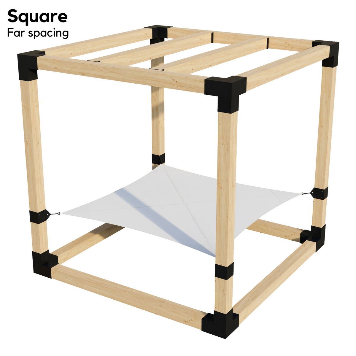 Kit de pergola avec hamac 2 places et chevrons de toit 6x6 (pour poteaux en bois 6x6)