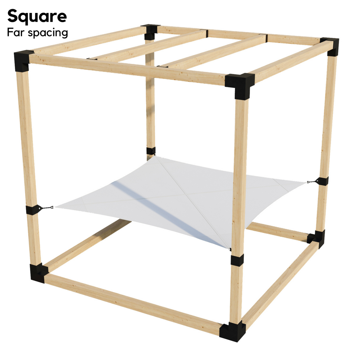Kit de pergola avec hamac 2 places et chevrons de toit 4x4 (pour poteaux en bois 4x4)