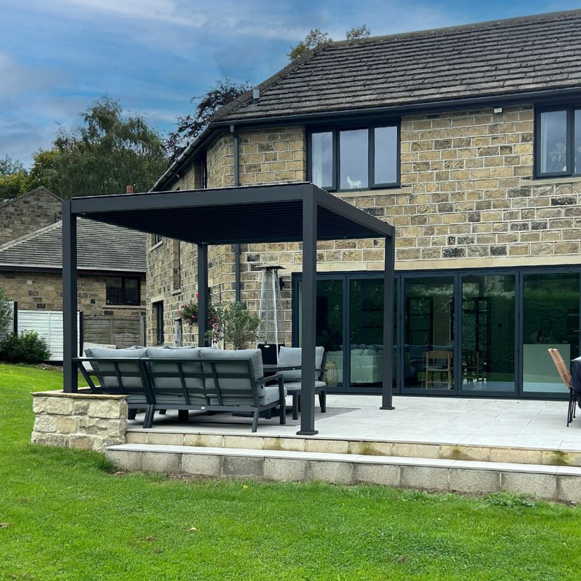 NOVA TITAN PLUS – Pergola carrée 3m x 3m – gris (modèle 2026)